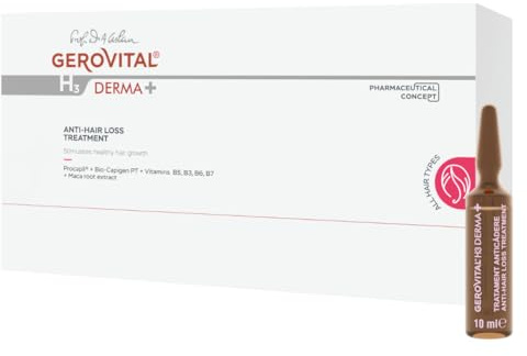 Gerovital H3 Derma+ Dermatokosmetische Haar-Ampullen, 12 x 10 ml | Für dünner werdendes Haar bei Frauen & Männern, mit Procapil, Biocapigen & Maca, pflegt Haar und Kopfhaut