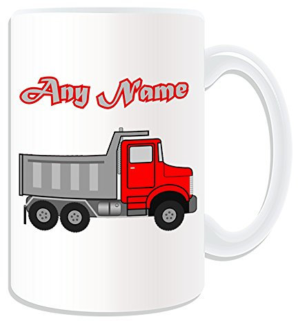 Personalisierte Geschenkbox rot Dump Truck (Transport Design, weiß-auf das Nachricht/Name Einzigartige-Muldenkipper Muldenkipper, Auto, LKW-Construction, Road Arbeitnehmer Schrott LKW-Fahrer