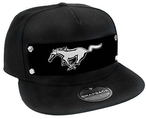 Buckle-Down Herren Snapback Hat-Mustang Pony Logo White/Black Mütze, Mehrfarbig, Einheitsgröße
