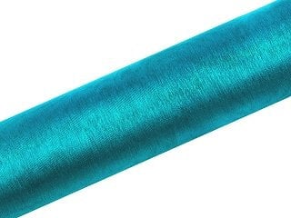 ORGANZA ROLLE DEKO Tischläufer STOFF 36 cm x 9 m , Farbe: Türkis