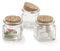 C.X.Y. 30 Pezzi Barattolo Vetro 100ML Con Tappo In Sughero Porta confetti Bomboniera Con Pergamene (quadrato)