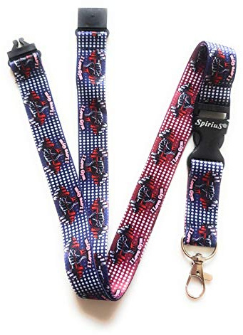 SpiriuS Lanyard neck strap for id card badge holder with safety clip breakaway 2cmx43cm original design (Love GYM)