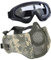 Aoutacc Airsoft-Maske mit taktischer Schutzbrille,Airsoft Maske mit Gehörschutz, Protective Gear Set für Erwachsene Männer Frauen Paintball Schießen CS-ACU