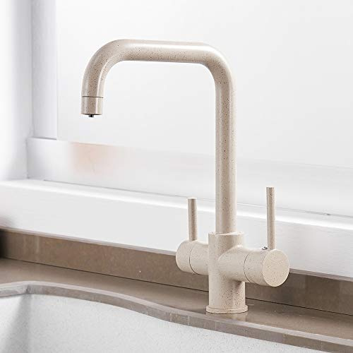 Waterfilter Grifos De Cocina Grifos De Latón Mezclador Beber Cocina Purificar El Grifo Del Fregadero De Cocina Agua Del Grifo Grifo De La Grúa Para La Cocina, De Color Beige Con Dot