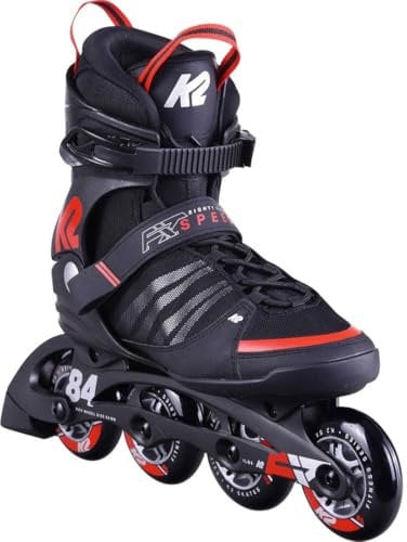 K2 Inline Skates F.I.T. 84 SPEED ALU Für Herren Mit K2 Softboot, Black - Red, 30D0260