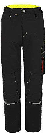 TMG | Arbeitshose Profile mit Kniepolstertaschen, Lange Cargo Bundhose für Herren, mit Reflektoren, schwarz | Gr. 50