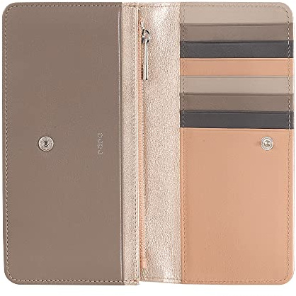 DUDU Portafoglio donna grande in pelle morbida multicolore RFID a bustina Ballerina