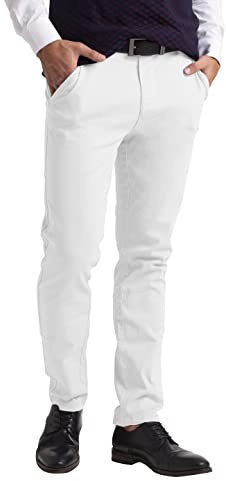 westAce Men's Chino Trousers Slim Fit Stretch Classic Wrinkle-Resistant Flat-Front Lightweight Twill Essential Casual Chino Trouser (Available in Big and Tall)