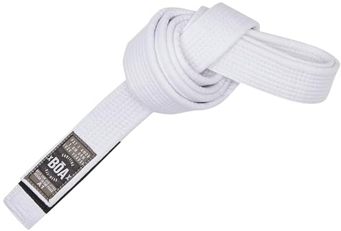 Bõa Ceinture BJJ Curitiba Blanche A4 | Ceinture Jiu-Jitsu Brésilien en Coton Résistant | Entraînement et Compétition