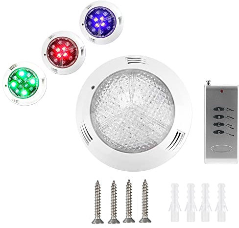 Haofy AC12V Lampara Alberca, Focos LED Piscina, 35W RGB Luz LED Piscina Sumergible, Luces de Piscina LED Sumergibles IP68, Lámpara Subacuática Multicolor Impermeable con Control Remoto