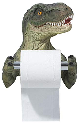FUYU Porte-papier toilette mural 3D en forme de dinosaure tenant un rouleau de papier toilette