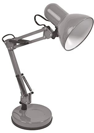 Lampe de bureau articulée grise - métal