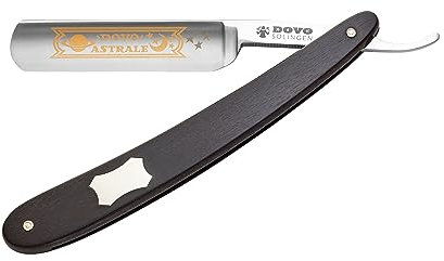 DOVO Rasiermesser Astrale | Ebenholz | 5/8 Zoll | Rundkopf |Carbonstahl | ganzer Hohlschliff