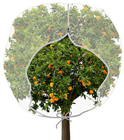 Shappy Fruit Tree Netting Cover with Zipper and Drawstring Large Garden Insect Netting Plant Cover for Protecting Plant Fruits Flower from Insect Bird Eating(1 Piece,84 x 72 Inch)
