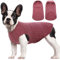 Hjumarayan Hundepullover Mittelgroße Hunde - Hundeshirt Dünn Hunde Pullover Sonnenschutz Tshirt Elastisch Hundepulli Gestreifte Shirt Pullis für Dackel Französische Bulldogge (Rot M)