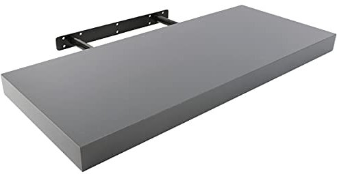 Wandregal 60 x 25 x 4 cm, Schwebend Hängeregal Anthrazitgraue Farbe, Wandboard Bücherregal Regale Dekorativ maximale Belastung 25kg