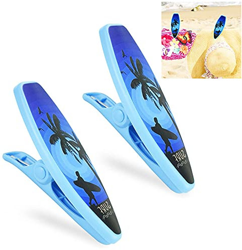 ZACUDA 2 Pcs Beach Towel Clips Sailboat Shape Towel Pegs Novelty Plastic Bath Towel Clip Large Windproof Laundry Pegs Non-Slip Quilt Clamp Beach Pegs for Sunbeds,Sun Loungers, Pool Chairs