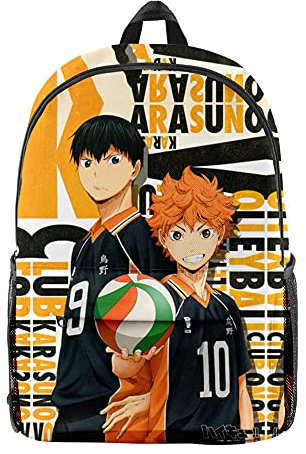 Jiumaocleu Haikyuu Schulrucksack, Anime Rucksack Schultaschen für Mädchen Jungen Spielfans Geschenke, Student Bookbag Reiserucksack Casual Daypacks Freizeittasche