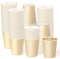 Deudy 100 Stück Pappbecher, Papierbecher Papptrinkbecher 227ml 8 Oz, Papptrinkbecher Einweg Pappbecher Bio Einweg Becher Partybecher Stabil to Go Zum Servieren von Kaffee, Tee, heißen Getränken(Khaki