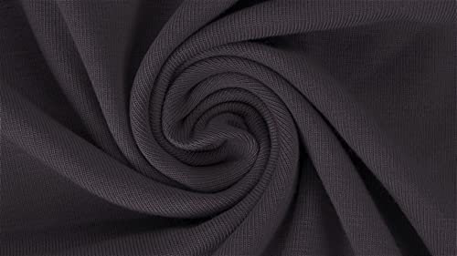 1 Meter Jersey Baumwolljersey YARA Uni Farben 220g/m², Öko-Tex Standard 100, Stoffe, 330g/lfm (Dunkel Anthrazit-9002)