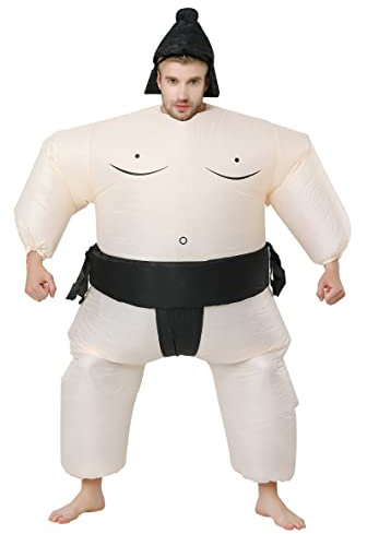 FXICH Sumo Wrestler Costume Inflatable Adults, Halloween Karneval Fasching Party Blow-Up Dress (Lustige Kostüme, Aufblasbare Spaßkostüm) 150-190cm (black)