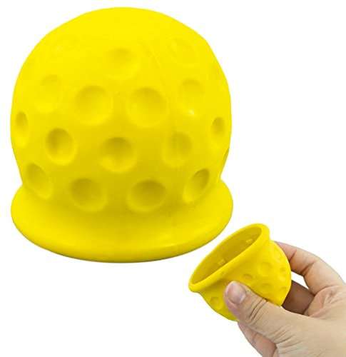 SZCXDKJ Housse universelle pour boule d'attelage de remorque,50 mm,Noire,En caoutchouc,Pour boule d'attelage de remorque,Protection contre l'abrasion et la saleté,Jaune