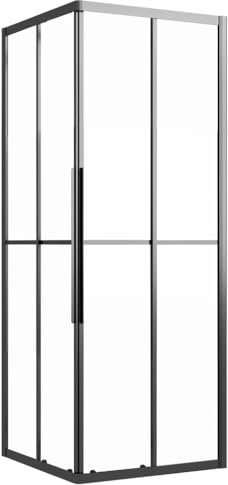 vidaXL Shower Cabin Washroom Bathroom Bathtub Wall Shower Screen Enclosure Cubicle Cabinet Bathtub Attachment Frosted ESG 70x70x180 cm Black