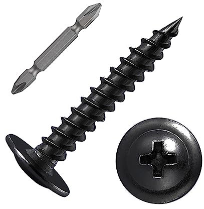 Lot de 200 vis à bois autotaraudeuses à tête bombée #8 x 3,8 cm Noir