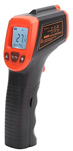 Infrarot-Thermometer, -50 ℃ Bis 600 ℃ Berührungslose Digitale Temperaturpistole mit LCD-Display und Speicherfunktion, IR-Thermometerpistole Zum Kochen, Grillen, Pizzaofen (Rot)