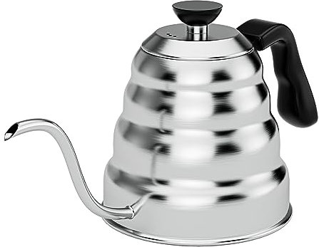 Gooseneck Kettle, Kerry Pour Over Coffee Kettle, 304 Silver Stainless Steel Goose Neck Hand Brewed Coffee Pot, Drip Tea & Water Jug with Precision Flow Spout for All Stovetops, 40 oz/1.2L