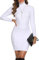 Aottori Femme Elégant Robe Pull Longue Col Haut Manche Longue Casual Robe Automne d'hiver Slim Sweater Pullover Blanc S