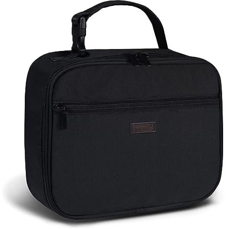 Aosbos Lunch Bag Insulated Cool Bag Lunchbox Kids Adults, Portable Thermal Lunch Bags for Women Men, Water-Resistant Soft Cooler Tote for School Work Picnic Outdoor, Black