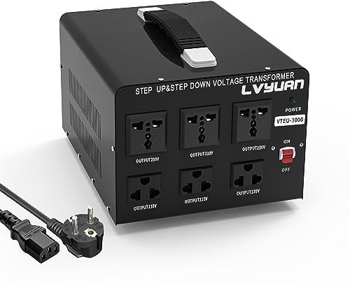Yinleader - Trasformatore di tensione 3000 VA - Trasformatore toroidale - Ingresso: 110 V o 220 V / Uscita: 110 V e 220 V - USA