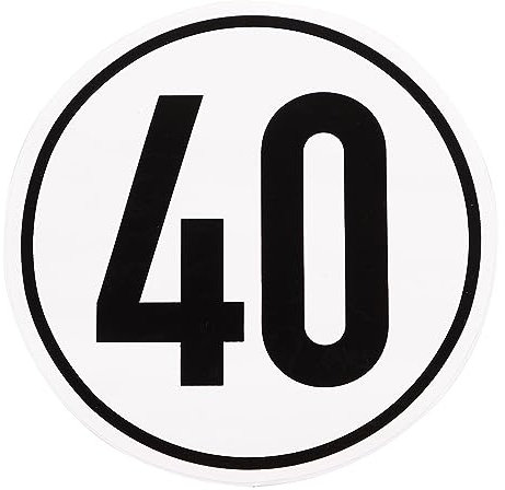 Geschwindigkeitsaufkleber 40 km/h D= 200mm