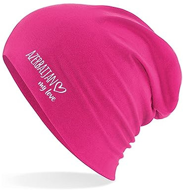 Huuraa Wintermütze Azerbaijan My Love Geschenk Fuchsia Azerbaijan Geschenkidee