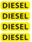Aufkleber Set Diesel Schild Warnhinweis Tanken 4x Autoaufkleber gelb Waschanlagenfest Witterungs- und UV-beständig