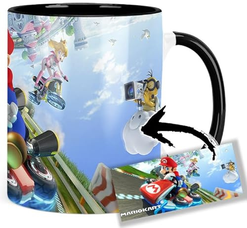 MasTazas Mario Kart 8 Koopaling Tasse Ceramique Intérieure et Poignée Noire Mug