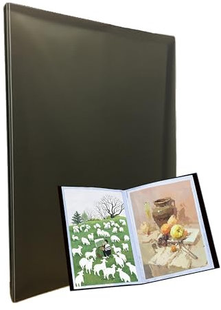 Diamond Painting Bilder Album, Diamond Painting Mappe, Sichtbuch in A2 für Aufbewahrung Diamant Malerei Bilder, 30 Klare Taschen für Diamantgemälde 60 x 42 cm oder kleiner