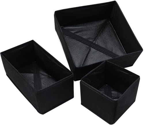 Pomety Schubladenteiler, Organizer, 183 Stück, faltbar, für Unterwäsche, Schubladenorganizer und Schrank-Trennwände, faltbare Stoff-Aufbewahrungsbox für Kleidung, Socken, Unterwäsche, 3 Stück