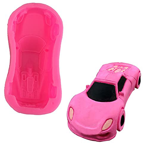 VOoqo Silikonbackform 1 Stück Sportwagen, Auto Styling, Rosa, Silikonform, Backdekoration, Fondant, Dekoration Torte, Werkzeuge, Schokoladenform