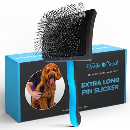 La Doodle Brush Brosse Slicker pour chiens, brosses pour le toilettage des chien, Démêlant apaisant brosses Poodle, brosse chiens à poils longs Slicker Goldendoodles - Bardzo Długie Szpilki