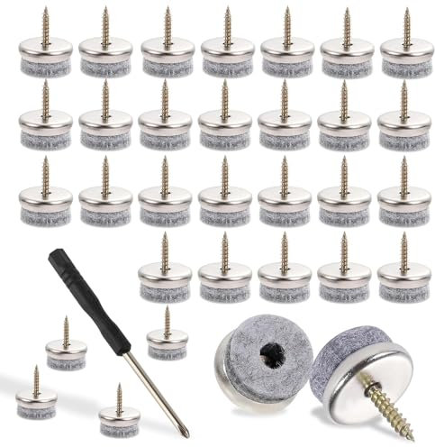 40 Stück Filzgleiter Schrauben,22 mm Stuhlgleiter zum Schrauben Möbel Filzgleiter,Stuhl Filzgleiter Nagel Stuhlbein Bodenschoner,Stuhlbeinschoner für Schützen Sie die Bodenmöbel Tisch und Stühle