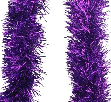 Vision4ever 1x 2M Purple Tinsel Christmas Tree Decorations X'Mas Garland Christmas Tree Tinsel Decoration (6.5FT)