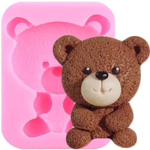 XMOLDNMS Moule en silicone en forme d'ours en forme d'ours en forme d'ourson pour décoration de gâteaux, cupcakes, pâte à sucre