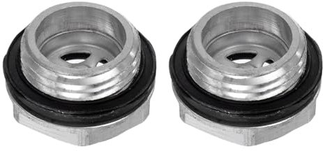 sourcing map 2pcs Air Compressor Oil Sight Glass G1/2 Male Thread Liquid Level Gauge Aluminum Alloy Hex Head Oil Indicator Window with O-Ring for Air Compressor Gearbox Tanks, Silver