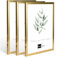 3x Kunststoffrahmen modern Bilderrahmen Fotorahmen gradlinig Gold 30 X 40 cm