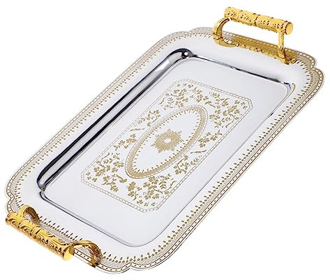 ABOOFAN European Double Ear Tray Vintage Fruit Plate Handle for Ktv and Home Dining for Cake and Fruit Storage