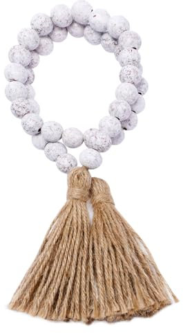 TOPBATHY Decorative Wood Bead Nautical Marine Decor Hanging Beaded Tassel Decor Boho Decor Bead Tassel Pendants Decor for Home Beads Garland Room Christmas Tree Decor Rope