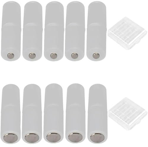 VISSQH 10 Pcs Convertisseur AAA vers AA adaptateurs de Piles AAA vers AA Adaptateur AAA vers AA cylindrique Convertisseur de Batterie AAA vers AA pour Support Adaptateur convertisseur AAA vers AA