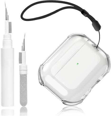 Transparent Hülle für Airpods 4 (2024) Mit Reinigungsstift, Clear Case Kompatibel mit Airpods 4th Generation 2024, Weiche TPU-Schutzhülle, mit Handschlaufe/Anti-Yellowing/Kabelloses Laden